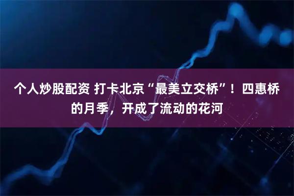 个人炒股配资 打卡北京“最美立交桥”！四惠桥的月季，开成了流动的花河